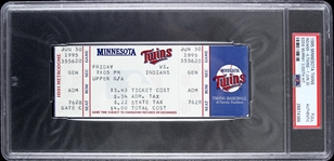 1995 Minnesota Twins vs Cleveland Indians Eddie Murray 3,000th Hit Full Ticket (PSA/DNA Slabbed) 