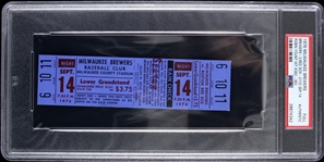 1976 Robin Yount Milwaukee Brewers Hit #382-383 Full Ticket (PSA/DNA Slabbed)
