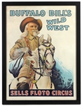 1914-1915 Buffalo Bill's Wild West Sells Floto Circus 22x 29 Framed Lithograph Broadside Poster 