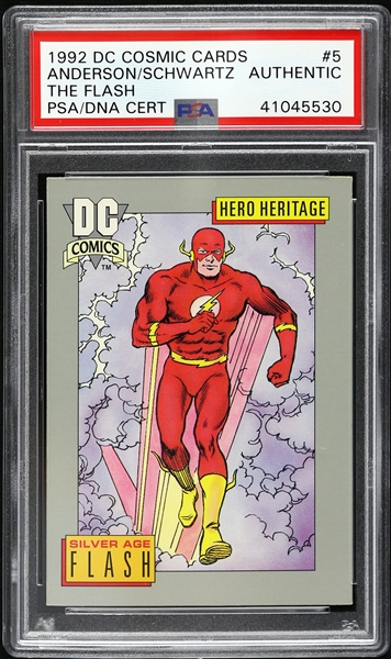 1992 Murphy Anderson & Julius Schwartz The Flash Signed DC Comics Card (PSA/DNA Slabbed)