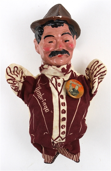 1940s Umbriago Jimmy Durante 9" Porcelain Bisque Hand-Painted Hand Puppet 