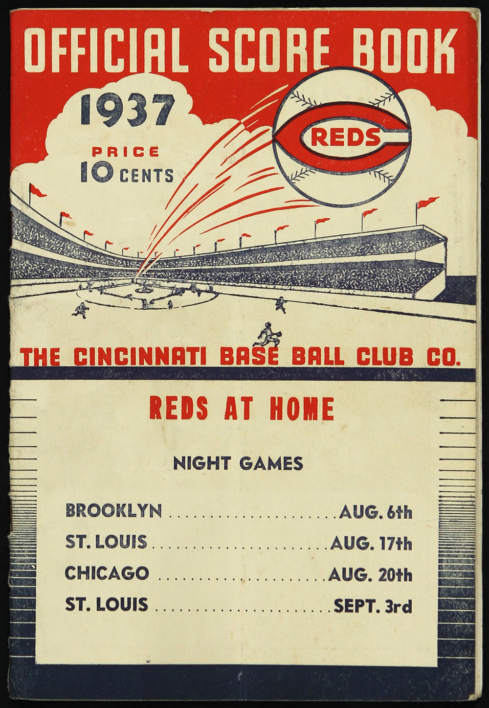 Lot Detail 1937 Cincinnati Reds Official Score Book