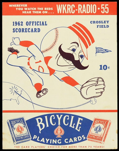 1962 Cincinnati Reds Official Scorecard 