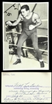 1925 Fidel LaBarba Worlds Flyweight Pro 4"x 7" Photo & Information Card