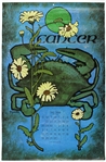 1969 Cancer Vintage Zodiac 21"x 32" Poster 