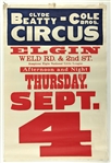 1950's circa Clyde Beatty - Cole Bros. Circus 28 x 42 Posters (Lot of 2)