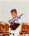 1953-61 Johnny Logan Milwaukee Braves Signed 8 x 10 Color Photo *JSA*