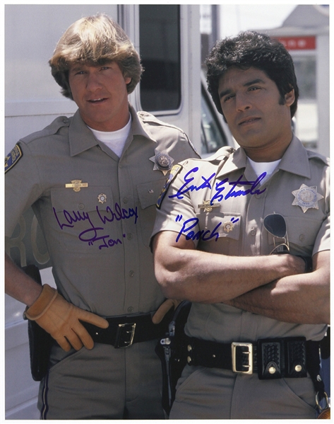1977-1983 Erik Estrada / Larry Wilcox CHIPS Signed 11"x 14" Color Photo (JSA)