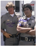 1977-1983 Erik Estrada / Larry Wilcox CHIPS Signed 11"x 14" Color Photo (JSA)