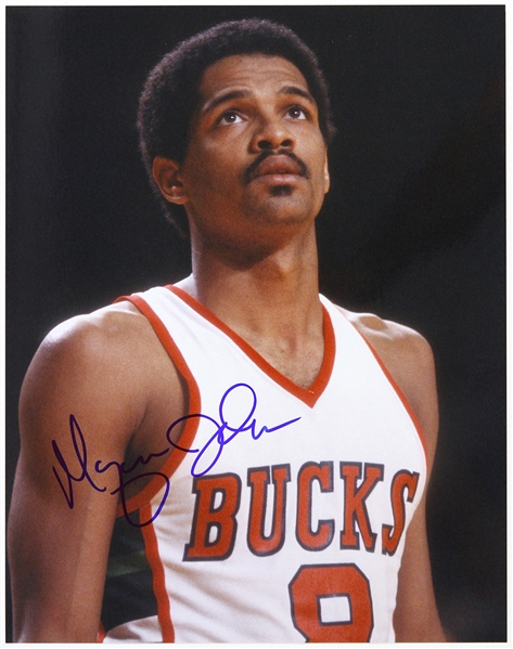 1977-1984 Marques Johnson Milwaukee Bucks Signed 11"x 14" Photo (JSA)