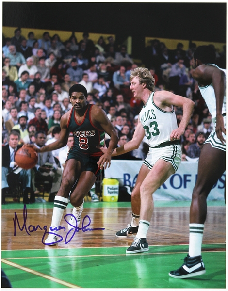 1977-1984 Marques Johnson Milwaukee Bucks Signed 11"x 14" Photo (JSA)