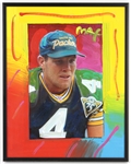 1996 Brett Favre Green Bay Packers 11.5"x 14.5" Framed Peter Max Designed Photo 