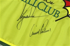 2003 Tiger Woods & Arnold Palmer Signed 22x 26 Framed Bay Hill Club Flag (JSA)