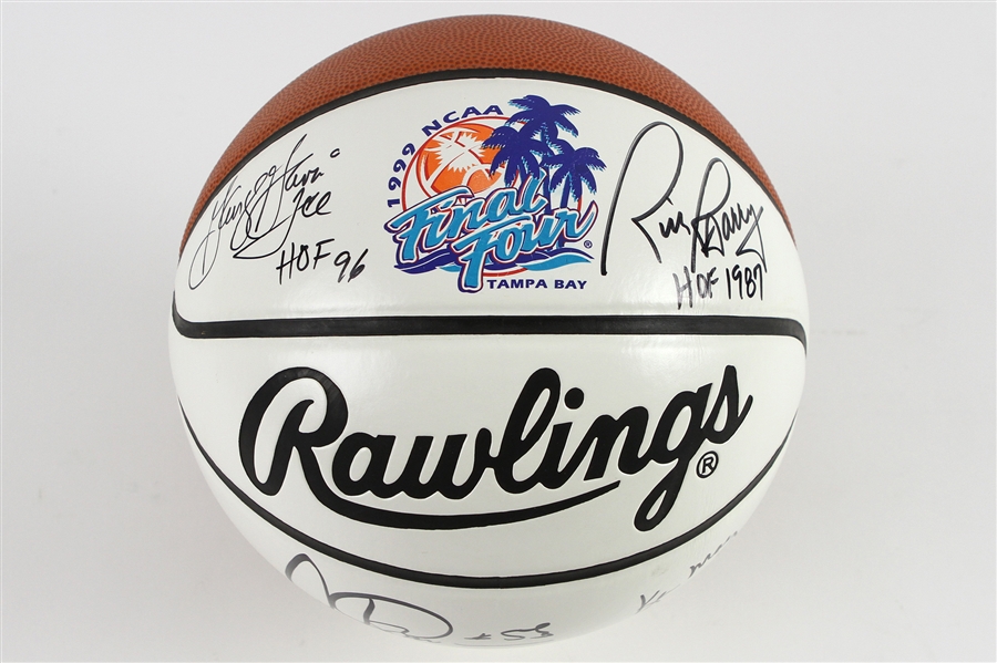 1999 George Gervin Rick Barry Artis Gilmore Multi Signed 1999 Final Four Basketball (JSA)