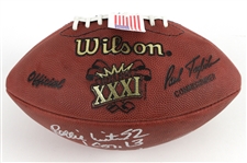 1997 Reggie White Brett Favre Green Bay Packers Signed Super Bowl XXXI Tagliabue Football (JSA)