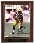 1990s Sterling Sharpe Green Bay Packers Signed 11" x 13" Wall Display (JSA)