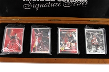1992-95 Michael Jordan Chicago Bulls Upper Deck Limited Edition Trading Cards - Lot of 4 w/ 1 Signed & Display Case (Upper Deck Hologram)