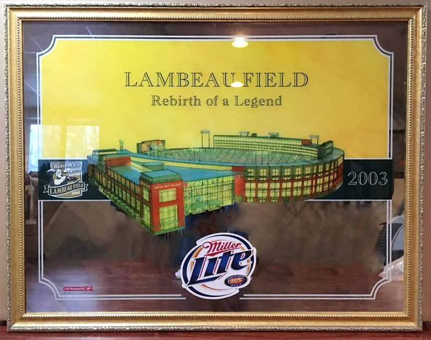 2003 GREEN BAY PACKERS LAMBEAU FIELD REBIRTH OF A LEGEND  8OZ COCA COLA BOTTLE