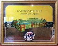 2003 Green Bay Packers Lambeau Field "Rebirth of a Legend" 40"x 52" Miller Lite Mirror