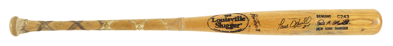 1997-98 Paul O'Neill New York Yankees Signed Louisville Slugger Professional Model Game Used Bat (MEARS A10/JSA) 