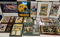 1990s-2000s Green Bay Packers Framed Photos, Plaques, Pins and more (Lot of 70)