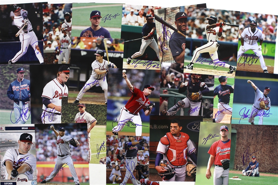 1970s-2000s Atlanta Braves Signed 8”x 10” Photos Including Al Hrabosky, Dale Murphy, Glenn Hubbard, and more (Lot of 115+)(JSA)