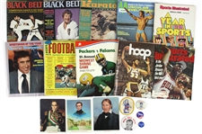 1920s-1990s Football, Karate, Basketball Magazines, Advertisements, and more (Lot of 55+)