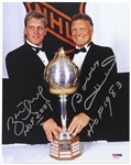 1950s-1990s Bobby Hull and Brett Hull Autographed 8x10 Color Photo (PSA/DNA)