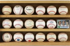 1982-1999 Baseball Memorabilia Including Autographed Baseballs, Facsimile Baseball, and Trading Cards (Lot of 17)(JSA)