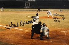1974 Hank Aaron Atlanta Braves 715th Home Run Signed 24x 28 Framed Photo (MLB/JSA)