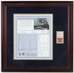 1990 Nolan Ryan Texas Rangers 300th Major League Victory 21"x 21" Framed Certificate of Authenticity & Ticket Stub 