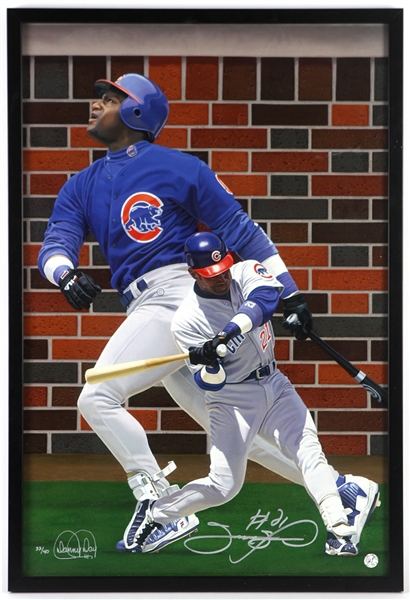 2002 Sammy Sosa Chicago Cubs Signed 21"x 31" Framed Giclee (JSA)