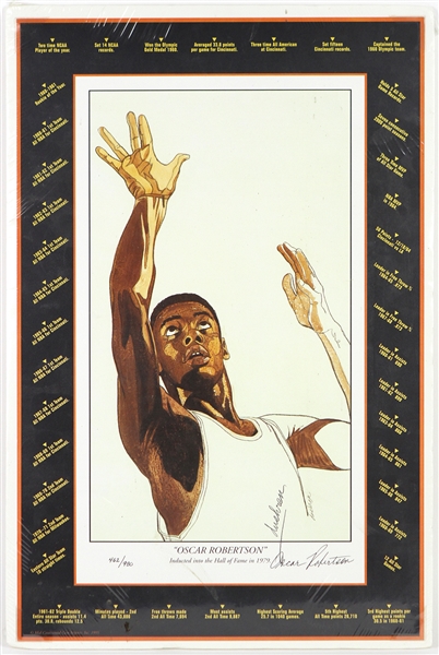 1995 Oscar Robertson Milwaukee Bucks Signed 16"x 24" Print (JSA)