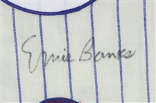 2001 Ernie Banks Chicago Cubs Signed 33x 41 Framed Jersey (JSA) 