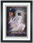 1993 Paul Molitor Milwaukee Brewers Signed 26"x 35" Framed Lithograph (JSA)