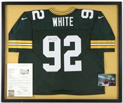 1993-1998 Reggie White Green Bay Packers Signed 34"x 40" Framed Jersey *JSA Full Letter*