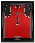 2008-2010 Derrick Rose Chicago Bulls Signed 36"x 44" Framed Jersey *JSA Full Letter*