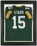 1956-1971 Bart Starr Green Bay Packers Signed 35"x 43" Framed Jersey (JSA/Tristar)
