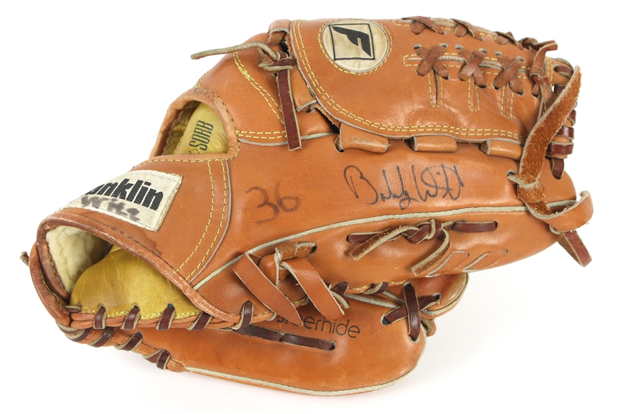1980s (late) Bobby Witt Texas Rangers Signed Game Worn Franklin Mitt (MEARS LOA/JSA)