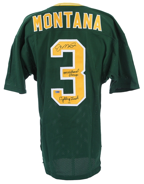 2000s Joe Montana Notre Dame Fighting Irish Signed & Inscribed Jersey (JSA/Steiner) 1/16