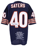 2000s Gale Sayers Chicago Bears Signed Career Highlights Embroidered Jersey (JSA) 23/40