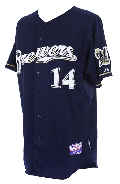 2009 Casey McGehee Milwaukee Brewers Signed Game Worn Alternate Jersey (MEARS LOA/JSA)