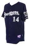 2009 Casey McGehee Milwaukee Brewers Signed Game Worn Alternate Jersey (MEARS LOA/JSA)