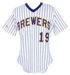 1989 Robin Yount Milwaukee Brewers Game Worn Home Jersey (MEARS A10)