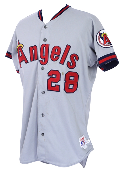 1990 Bert Blyleven California Angels Signed Game Worn Road Jersey (MEARS A9/JSA)