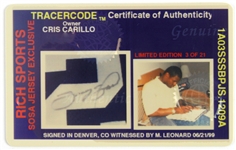 1999 Sammy Sosa Chicago Cubs Signed & Inscribed Jersey (JSA) 3/21