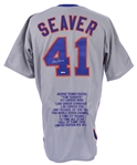 2000s Tom Seaver New York Mets Signed Career Highlights Embroidered Jersey (TriStar) 18/41