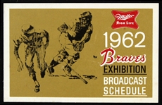1962 Milwaukee Braves Spring Training Broadcast Schedule 
