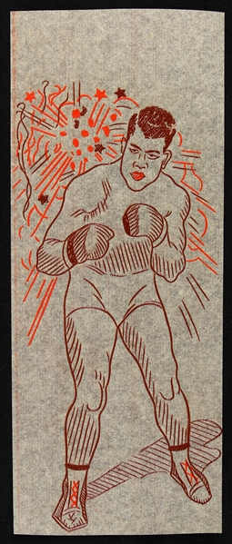 1950s Joe Louis 3"x 7" Iron-On Transfer 