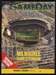 1994 Green Bay Packers vs Atlanta Falcons Milwaukee County Stadium Game Day Program "Packers Last Game At County Stadium/Favre Game Winning TD Dash"